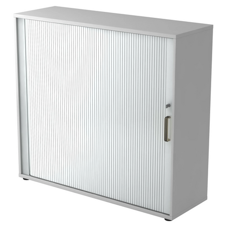 Grauer Rollladenschrank BETA R 1733S mit Kunststoff-Streifengriff von hjh OFFICE PRO