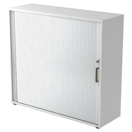 Weißer Rollladenschrank BETA R 1733S mit Kunststoff-Streifengriff von hjh OFFICE PRO