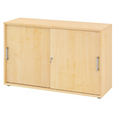 Schiebetürenschrank BETA S 1752S in Ahorn-Optik mit zwei Chromgriffen von hjh OFFICE PRO