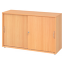Schiebetürenschrank BETA S 1752S in Buche-Optik mit zwei Metall-Bogengriffen von hjh OFFICE PRO