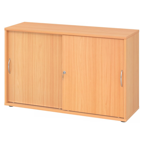 Schiebetürenschrank BETA S 1752S in Buche-Optik mit zwei Metall-Bogengriffen von hjh OFFICE PRO