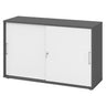 Schiebetürenschrank BETA S 1752S in Graphit und Weiß mit Metallgriffen von hjh OFFICE PRO