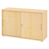 Schiebetürenschrank BETA S 1752S in Ahornholz-Optik mit Metallgriffen von hjh OFFICE PRO