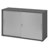 Schiebetürenschrank BETA S 1752S in Graphit und Silber mit Metallgriffen von hjh OFFICE PRO