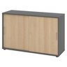 Schiebetürenschrank BETA S 1752S in Graphit und Eiche mit zwei Metallgriffen von hjh OFFICE PRO