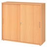 Schiebetürenschrank BETA S 1753S in Buche-Optik mit Metallgriffen und Schloss von hjh OFFICE PRO