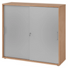 Schiebetürenschrank BETA S 1753S in Nussbaum-Optik mit silbernen Fronten und Metallgriffen von hjh OFFICE PRO