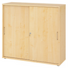 Schiebetürenschrank BETA S 1753S in Ahorn-Optik mit Metallgriffen und Schloss von hjh OFFICE PRO
