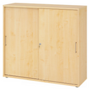 Schiebetürenschrank BETA S 1753S in Ahorn-Optik mit Metallgriffen und Schloss von hjh OFFICE PRO
