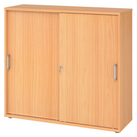 Schiebetürenschrank BETA S 1753S in Buche-Optik mit zwei Türen und Chromgriffen von hjh OFFICE PRO