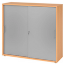Schiebetürenschrank BETA S 1753S in Buche-Optik mit silbernen Fronten und Metallgriffen von hjh OFFICE PRO