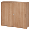 Schiebetürenschrank BETA S 1753S in Nussbaum-Optik mit Metallgriffen und Schloss von hjh OFFICE PRO