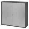 Schiebetürenschrank BETA S 1753S in Graphit und Silber mit Metallgriffen von hjh OFFICE PRO