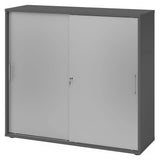 Schiebetürenschrank BETA S 1753S in Graphit und Silber mit Metallgriffen von hjh OFFICE PRO