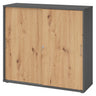 Schiebetürenschrank BETA S 1753S in Graphit und Asteiche mit Metallgriffen von hjh OFFICE PRO