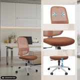 Profi-Bürostuhl Minoro W in Weiß-Braun mit Detailansichten von Rückenlehne und Sitzhöhe von hjh OFFICE (KI-generiertes Bild)