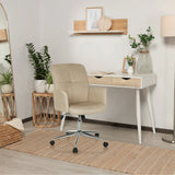 Beiger Homeoffice-Bürostuhl SOLAO 400 mit Armlehnen und Rollenkreuz von hjh OFFICE