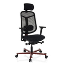 High-End-Bürostuhl BICOLORE HIGH in Schwarz und Rot mit Netzrückenlehne und Kopfstütze von hjh OFFICE