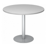 Runder System Konferenztisch BISTRO F100R S in Silber-Grau mit zentralem Standfuß von hjh OFFICE PRO