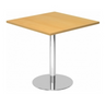 System Konferenztisch BISTRO F88Q C mit quadratischer Buchenplatte und chromfarbenem Standfuß von hjh OFFICE PRO