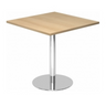 Quadratischer Konferenztisch BISTRO F88Q C mit Eichenholzplatte und verchromtem Standfuß von hjh OFFICE PRO