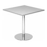 Quadratischer Konferenztisch BISTRO F88Q C mit grauer Tischplatte und chromfarbenem Standfuß von hjh OFFICE PRO
