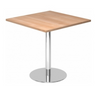 System Konferenztisch BISTRO F88Q C mit quadratischer Nussbaumnholzplatte und rundem Chromfuß von hjh OFFICE PRO