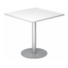 System Konferenztisch BISTRO F88Q S mit weißer Tischplatte und silbernem Standfuß von hjh OFFICE PRO