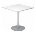 System Konferenztisch BISTRO F88Q S mit weißer Tischplatte und silbernem Standfuß von hjh OFFICE PRO