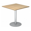 System Konferenztisch BISTRO F88Q S mit quadratischer Eichenplatte und silbernem Standfuß von hjh OFFICE PRO