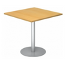 System-Konferenztisch BISTRO F88Q S mit quadratischer Buchenplatte und silbernem Standfuß von hjh OFFICE PRO
