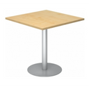 System Konferenztisch BISTRO F88Q S mit quadratischer Ahornholzplatte und silbernem Standfuß von hjh OFFICE PRO