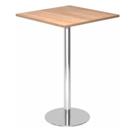 System Konferenztisch BISTRO H88Q C mit quadratischer Nussbaumnussbaumplatte und chromglänzendem Standfuß von hjh OFFICE PRO