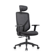 Homeoffice-Bürostuhl BLACORE in Schwarz mit Netzrückenlehne, Kopfstütze und Armlehnen von MyBuero