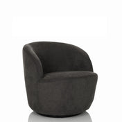 Grauer Loungesessel BRAMWICH mit abgerundeter Form und Stoffbezug von hjh LIVING