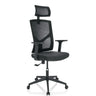 Homeoffice-Bürostuhl BRETON B mit schwarzem Netzbezug und Kopfstütze von hjh OFFICE