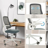 Homeoffice-Bürostuhl MIKO W ECO in Grau mit atmungsaktiver Netzrückenlehne, verstellbaren Armlehnen und Rollen von hjh OFFICE