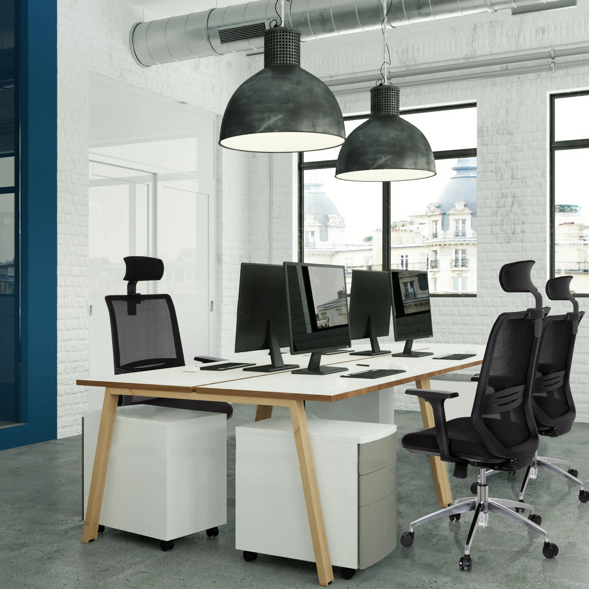 Profi-Bürostuhl PROFONDO PRO in Schwarz mit Kopfstütze und Armlehnen von hjh OFFICE