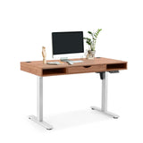 Elektrisch höhenverstellbarer Schreibtisch Worktime Style in Eiche und Weiß mit Schubladen von hjh OFFICE