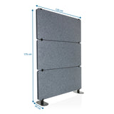 Maßzeichnung der Trennwand FLEXMIUT EXTEND mit 175 × 120 cm von hjh OFFICE