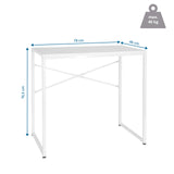 Maßzeichnung des Schreibtischs EASY UP H I mit 78 × 46 cm und einer maximalen Belastbarkeit von 40 kg von hjh OFFICE