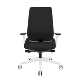 Profi-Bürostuhl MOON WHITE in Schwarz mit weißem Fußkreuz und Armlehnen von Grospol