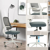 Home-Office-Bürostuhl MIKO W ECO in Grau mit Netzrücken, verstellbarer Sitzhöhe und Rollen von hjh OFFICE