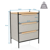 Maßzeichnung der Kommode STUVAR mit einer Höhe von 79 cm und einer Breite von 58 cm von hjh LIVING