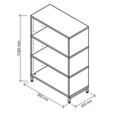 Technische Zeichnung des Regals FlexWall mit 1180 x 800 mm von hjh OFFICE PRO