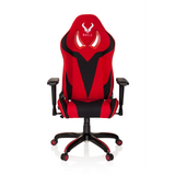 Rot-schwarzer Gamingstuhl PROMOTER II mit Armlehnen und Fußkreuz mit fünf Rollen von hjh OFFICE – 360-Grad-Ansicht (Frontansicht 0°)
