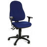 Homeoffice-Bürostuhl CALIFORNIA 60 mit blauem Stoffbezug, Armlehnen und Rollen von Topstar