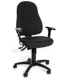 Schwarzer Homeoffice-Bürostuhl CALIFORNIA 60 mit Armlehnen und fünf Rollen von Topstar