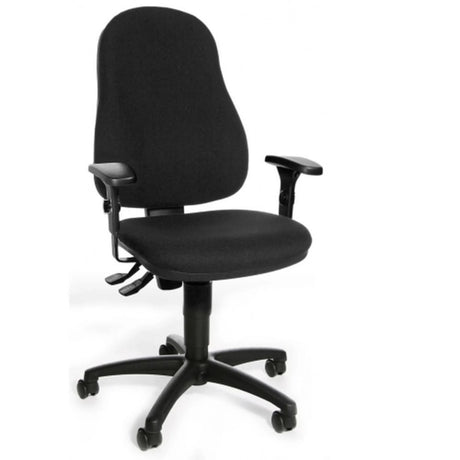 Schwarzer Homeoffice-Bürostuhl CALIFORNIA 60 mit Armlehnen und fünf Rollen von Topstar