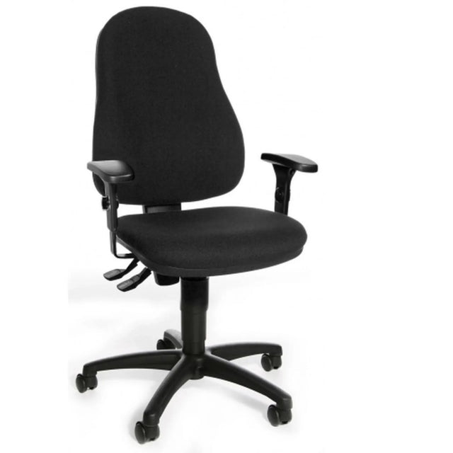 Schwarzer Homeoffice-Bürostuhl CALIFORNIA 60 mit Armlehnen und fünf Rollen von Topstar